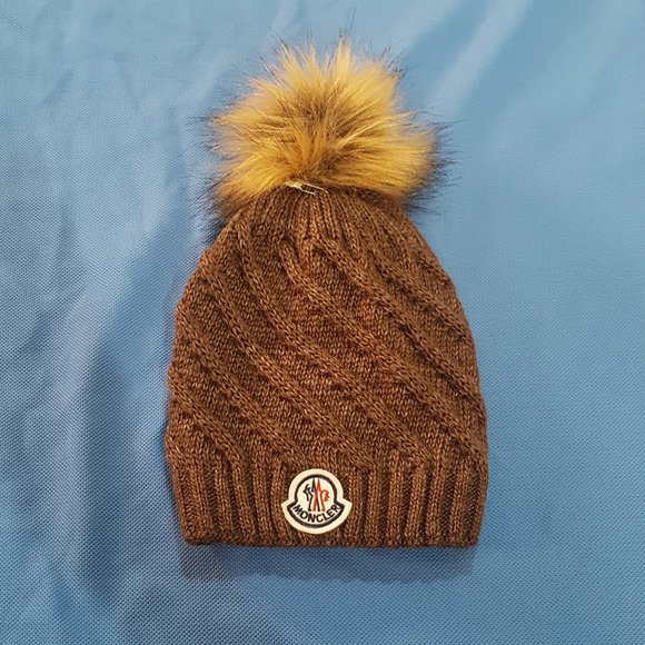 brown moncler hat